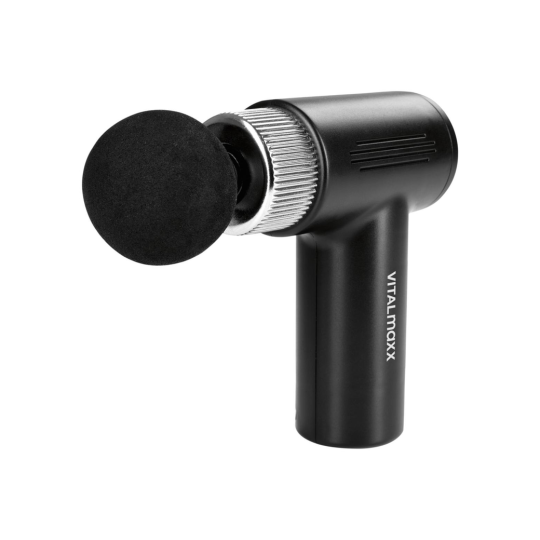 Vitalmaxx Mini Pistolet de Massage - 4 Embouts - 6 Niveaux de Puissance - Batterie 90 Min