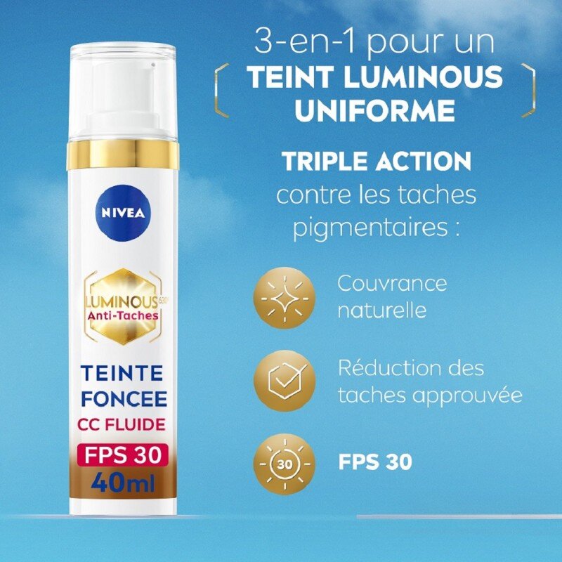 Nivea Luminous630 Soin Visage Crème Anti-Tâches - Teinte Foncé - Spf30 - 40ml