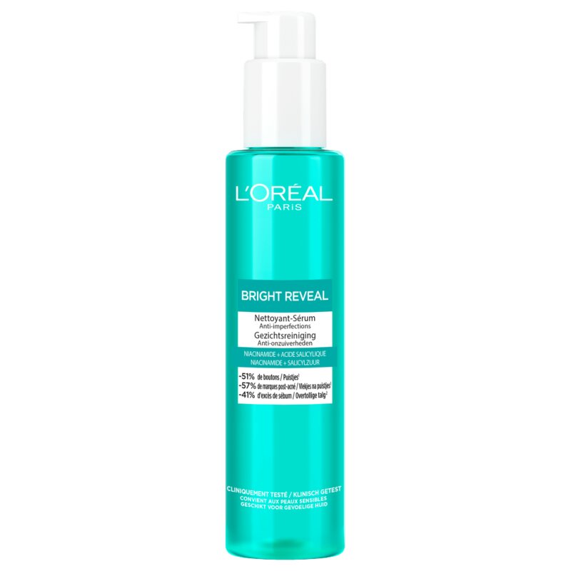 L'Oréal Paris Bright Reveal Nettoyant Visage à la Niacinamide - Peau à Imperfections - 150ml