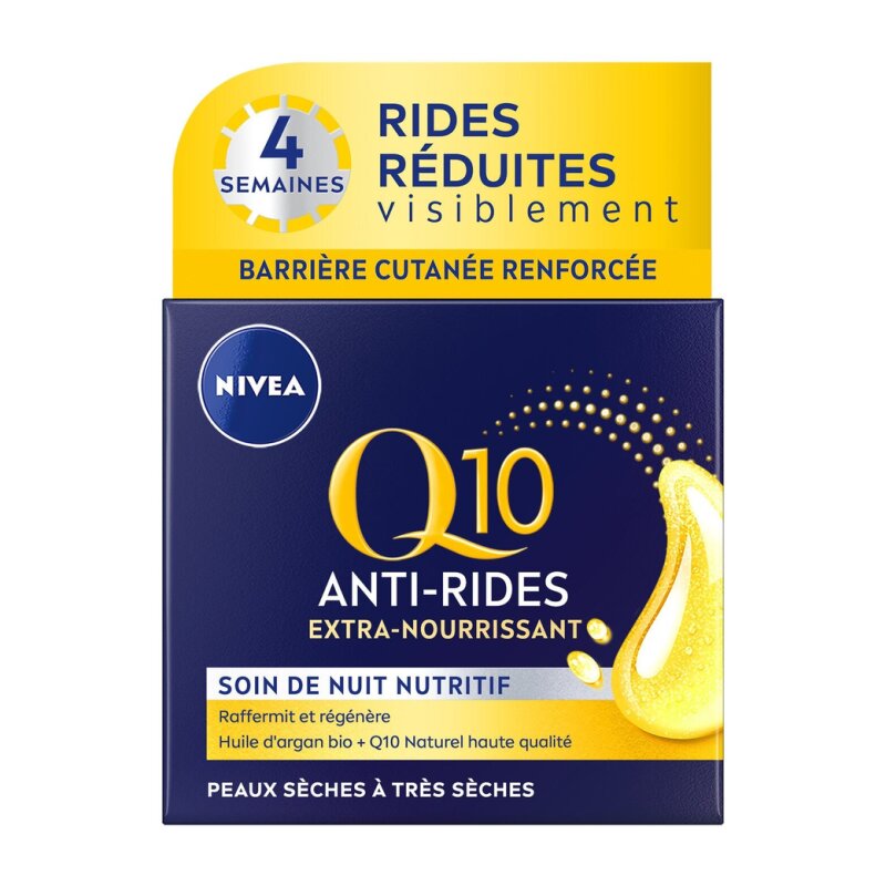 Nivea Q10 Soin de Nuit Anti-Rides Visage - Peau Très Sèche - 50ml