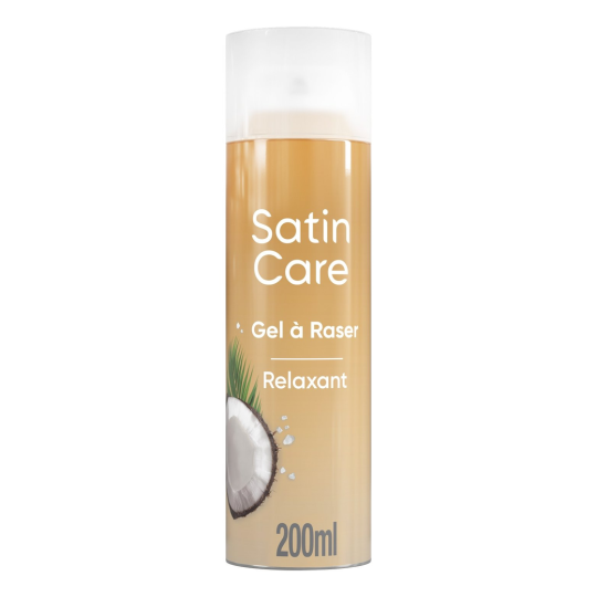 Gillette Satin Care Gel à Raser Relaxant Noix de Coco et Minéraux Marins - Peau Sensible - 200ml