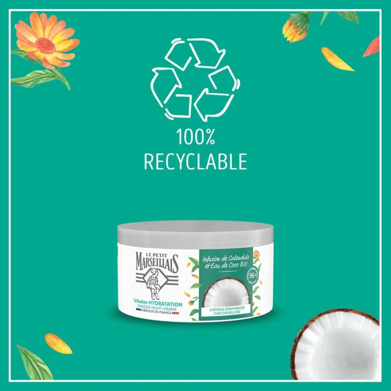 Le Petit Marseillais Hydratation Intense Masque Cheveux - Cheveux Secs et Abîmés - 200ml