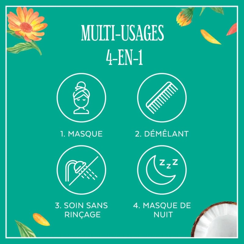 Le Petit Marseillais Hydratation Intense Masque Cheveux - Cheveux Secs et Abîmés - 200ml