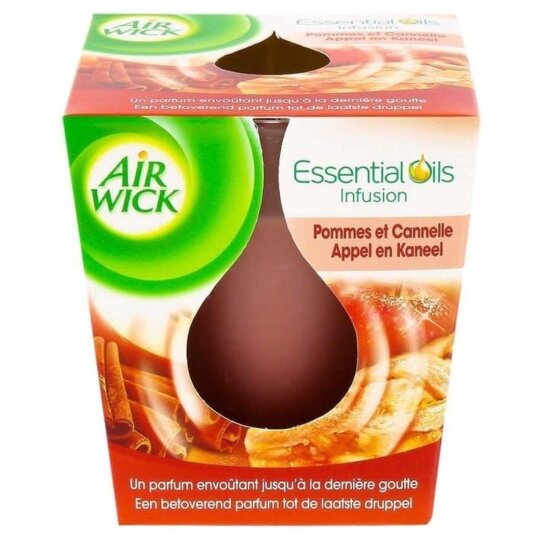Airwick Bougie Parfumée Pomme & Cannelle - Masque les Odeurs & Rafraîchit - 1 Pièce