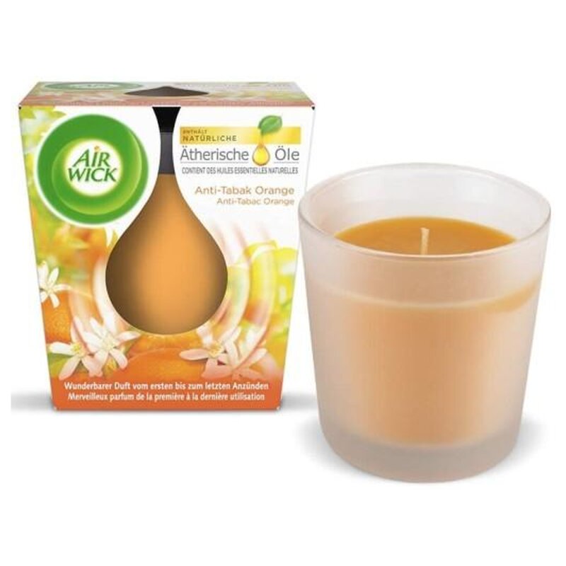 Air Wick Essential Oils Infusion Bougie Parfumée - Orange Anti-Tabac - 105g