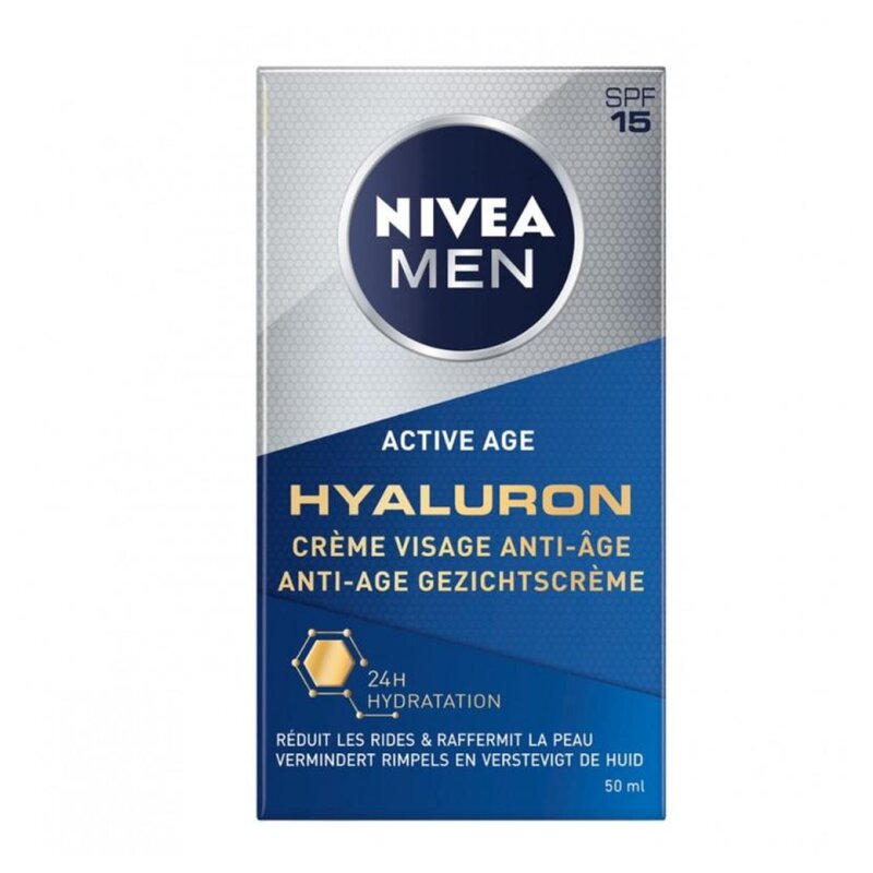 Nivea Men Active Age Hyaluron Crème Visage Anti-Rides - Peau Normale - 50ml