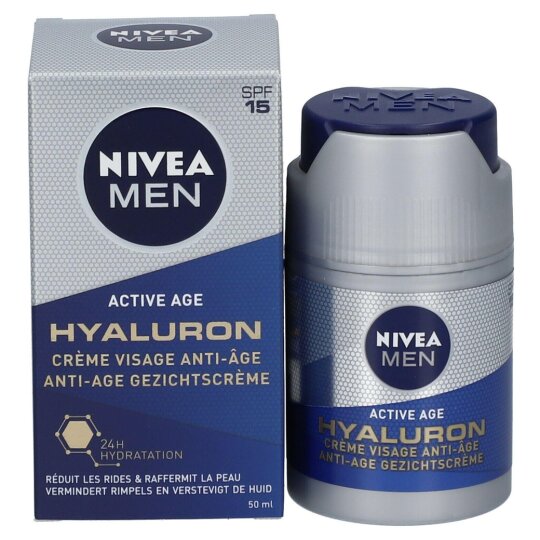 Nivea Men Active Age Hyaluron Crème Visage Anti-Rides - Peau Normale - 50ml
