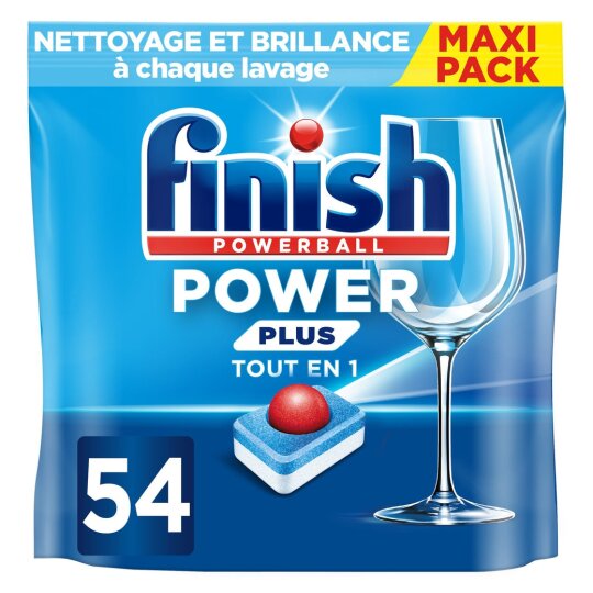 Finish Power Plus Tablettes Lave-Vaisselle - Pack de 54 Tablettes
