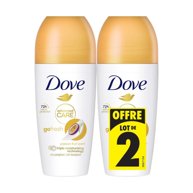 Dove Advanced Care Déodorant Roll-On - 2x50ml - Fruit de la Passion