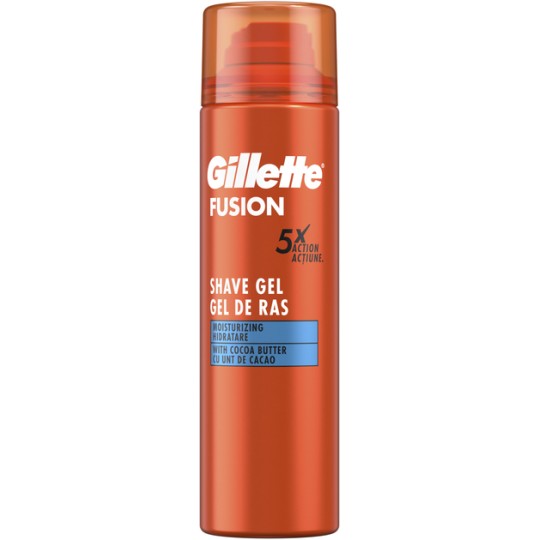 Gillette Fusion Gel à Raser Hydratant au Beurre de Cacao - Peau Sensible - 200ml
