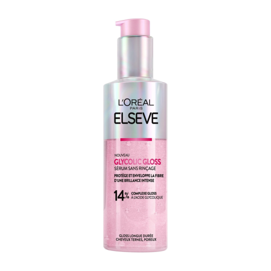 L'Oréal Paris Elseve Glycolic Gloss Sérum Cheveux Sans Rinçage - Cheveux Poreux - 150ml