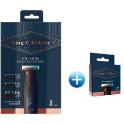 Gillette King C Styler Master Tondeuse à Barbe Sans Fil - 3 Sabots + 1 Recharge