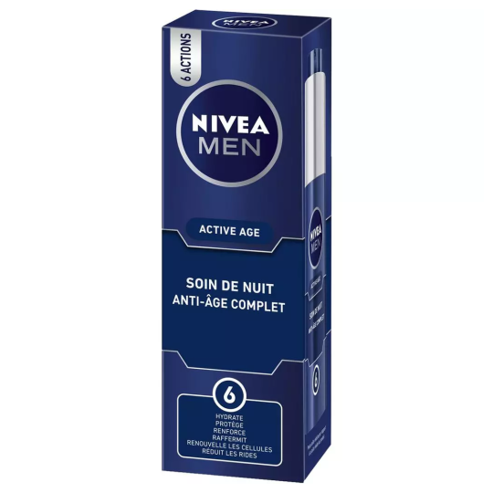 Nivea Men Active Age Soin de Nuit Anti-Âge Complet - Peau Homme - 50ml