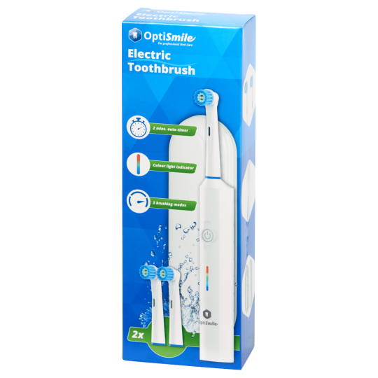 Optismile Brosse à Dents Électrique - 2 Têtes - Étui de Voyage Inclus