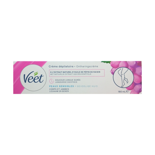 Veet كريم إزالة الشعر مع مستخلص بذور العنب - للبشرة الحساسة - 180 مل