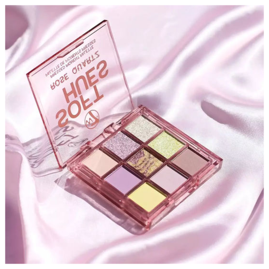 W7 Soft Hues Eyeshadow Palette - Rose Quartz - 9 Colors