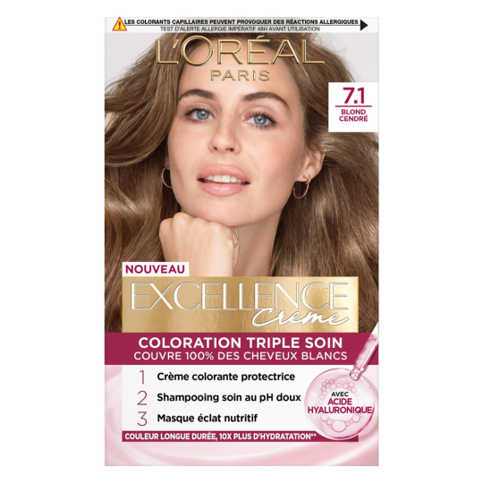 L'Oréal Paris Excellence Crème Permanent Hair Color - 7.1 Ash Blonde