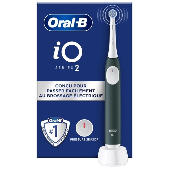 Oral-B Series 2 Io Brosse à Dents Électrique - Capteur de Pression - Vert Forêt - 1 Brossette