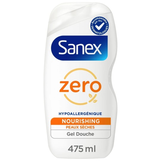 Sanex Zero% Hypoallergenic Shower Gel - Dry Skin - 475ml