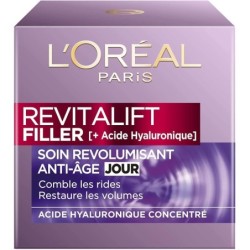 L'Oréal Paris Revitalift Filler Crème Soin Revolumisant Intense Anti-Âge - Tous Types de Peaux - 50ml - Jour