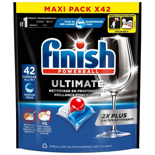 Finish Ultimate Dishwasher Capsules - 48h Protection - Pack Of 42 Capsules