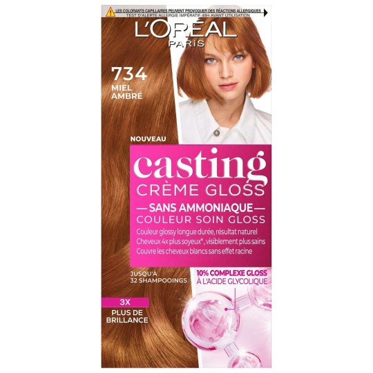 L'Oréal Paris Casting Crème Gloss Hair Color - 7.34 Amber Honey