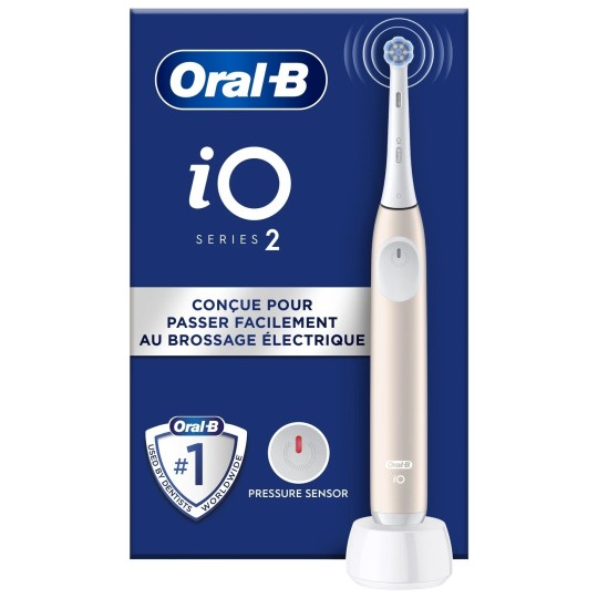 Oral-B Io Series 2 Brosse à Dents Électrique - Capteur de Pression - Rose Clair - 1 Brossette