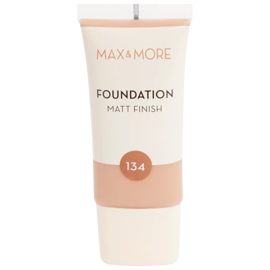 Max & More Mat Finish Fond de Teint - Peau Normale à Grasse - 30ml - 134