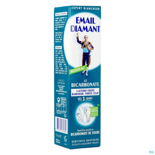 Email Diamant Dentifrice Le Bicarbonate Blancheur Pureté Éclat 75ml