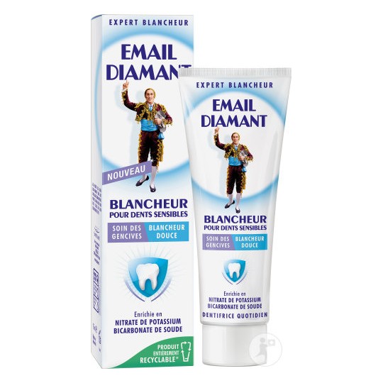 Email Diamant Dentifrice Blancheur - Dents Sensibles - Soins des Gencives - 75ml