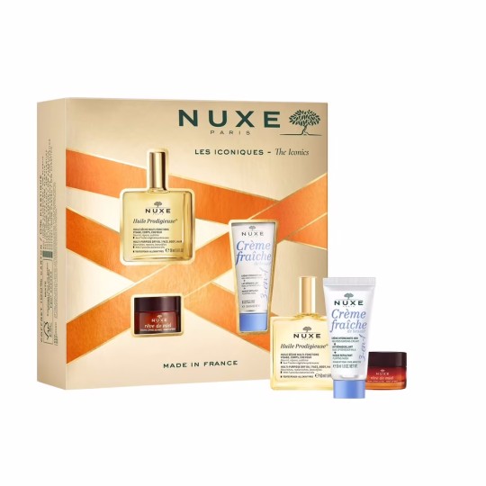 Nuxe les Iconiques Coffret Soin Visage - Peau Normale à Sèche - 3 Pièces (50ml + 30ml + 15g)