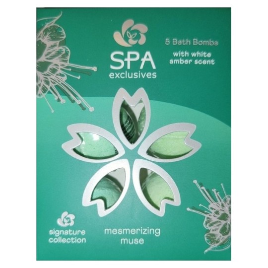 Spa Exclusives Mesmerizing Muse Bath Bombs - White Amber - 5 Pieces