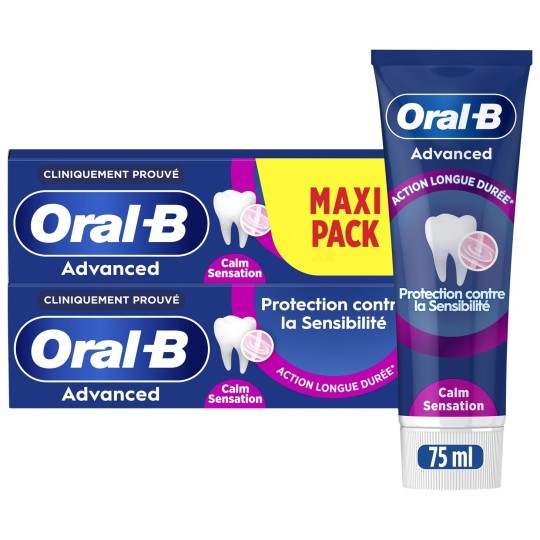 Oral-B Pro-Expert Dentifrice Sensibilité - Sensation Apaisante - Lot de 2x75ml