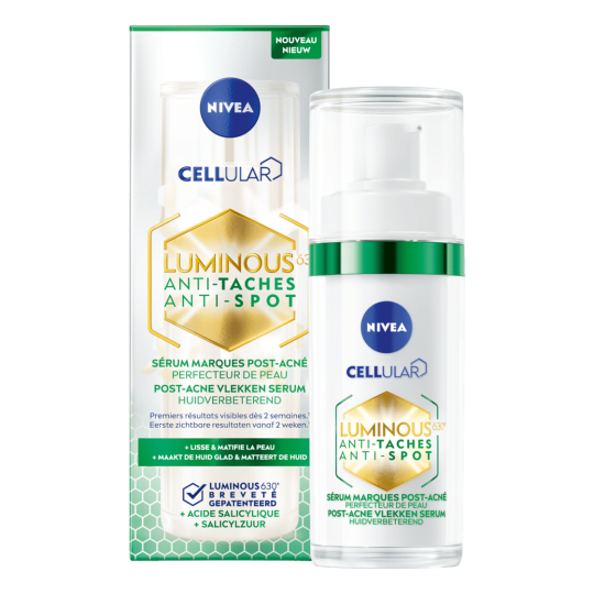 Nivea Cellular Luminous630 3en1 Sérum Anti-Taches Post-Acné - Peaux Mixtes à Grasses - 30ml