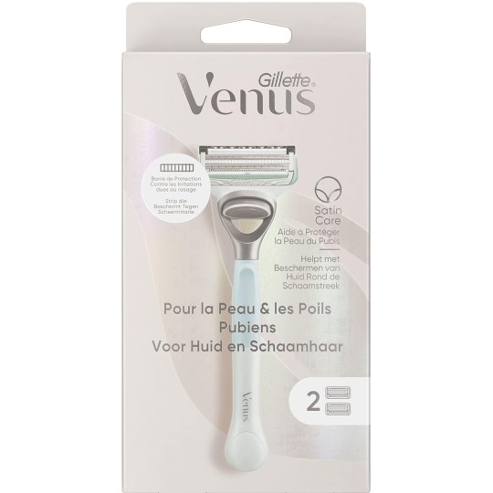 Gillette Venus Satin Care Rasoir Pour La Peau Et Les Poils Pubiens Manche + 2 Recharges