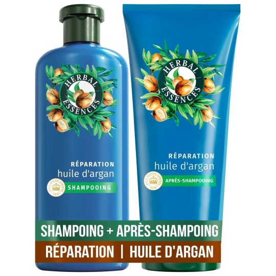 Herbal Essences Réparation Shampoing et Après-Shampoing à l'Huile d'Argan - Cheveux Abîmés - Coffret 250ml + 200ml