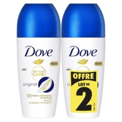 Dove Déodorants Compressés Bille Advanced Care Original Lot de 2 Sticks Anti-Transpirant 0% Alcool (2x50ml)