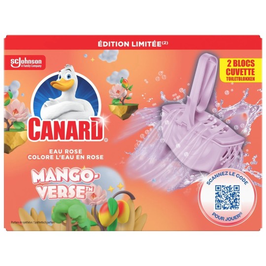 Canard Mango-V-Erse Bloc Wc Colorant - Eau Rose - 2x1 Unité