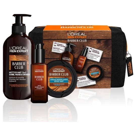 L'Oréal Men Expert Barber Club Trousse Cadeau Soin Barbe et Visage - 3 Produits