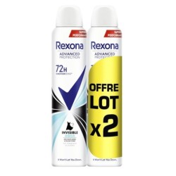 Rexona Déodorants Spray Invisible Aqua Lot de 2 Anti-Transpirant (2x200ml)