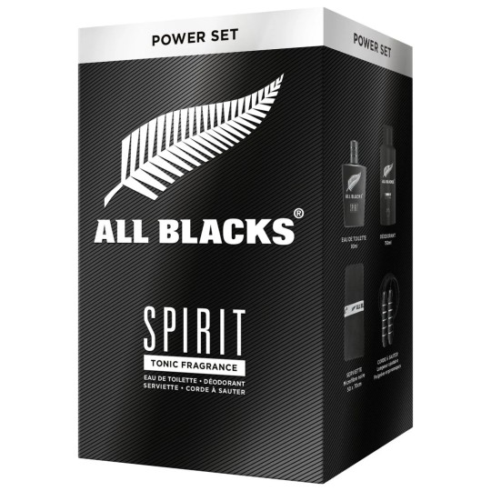 All Blacks Spirit Coffret Homme - Eau de Toilette + Déodorant + Serviette + Corde à Sauter