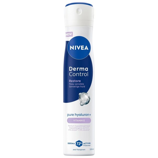 Nivea Derma Control Restore Deodorant Spray Anti-Perspirant - Sensitive Hypoallergenic Skin - 72h