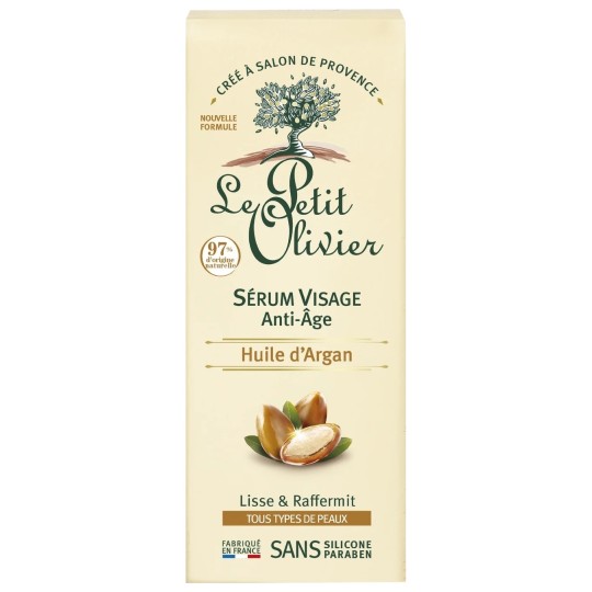 Le Petit Olivier Sérum Visage Anti-Âge Hydratation Intense à l'Huile d'Argan - Peau Mature - 30ml
