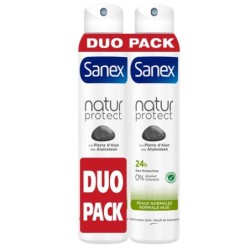 Sanex Déodorants Spray Natur Protect Peaux Normales Pierre d'alun Lot de 2 (2x200ml) - 400ml