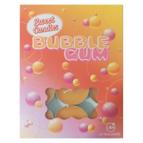 Sweet Candles Bougies Chauffe-Plats Parfumées - 24 Bougies - Bubble Gum