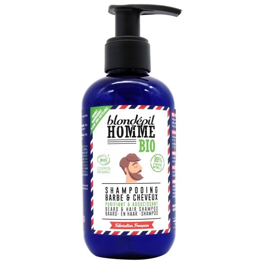Blondepil Bio Shampoing Homme Purifiant et Adoucissant Barbe et Cheveux - 200ml