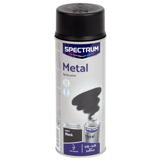 Spectrum Metal Spray Paint - Matte Black - 400ml