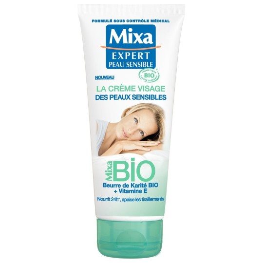 Mixa Bio Crème Hydratante Visage - Peau Sensible - 100ml