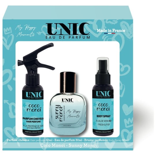 Unic Coffret Parfum Femme - Fleurs Blanches - 30ml + 50ml + 50ml