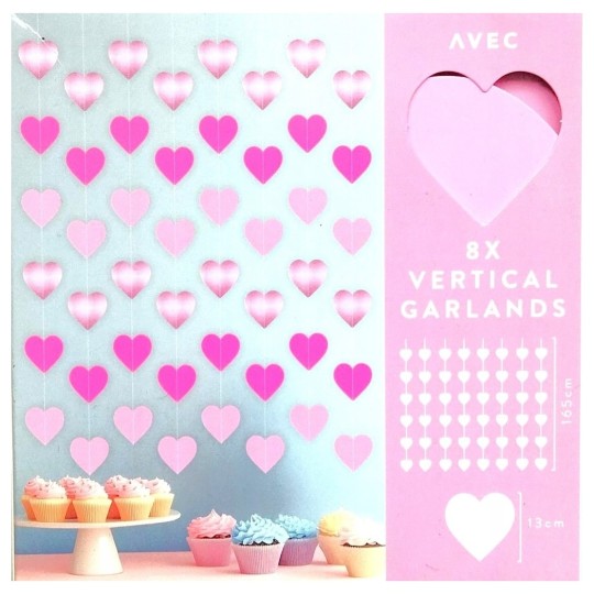 Avec Creative Guirlandes de Cœurs - 165cm - Multicolor - 8 Pièces